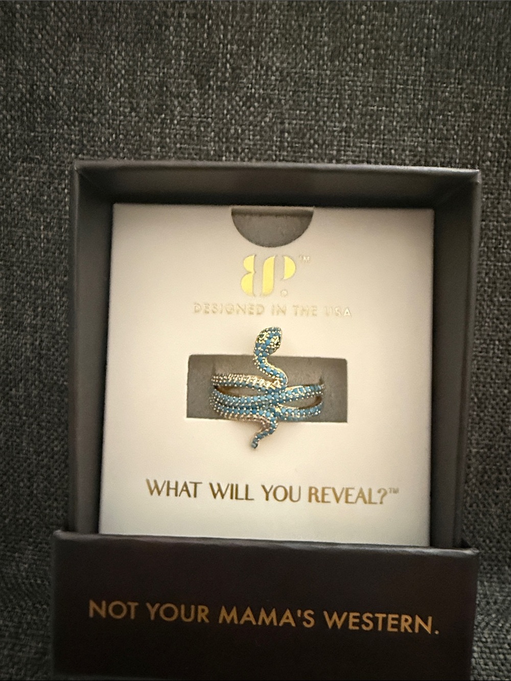 bp Turquoise Crystal Snake Wrap Ring Size 9